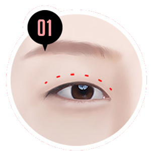 テンミニッツ自然癒着 STEP 01 デザイン段階 目のイラスト